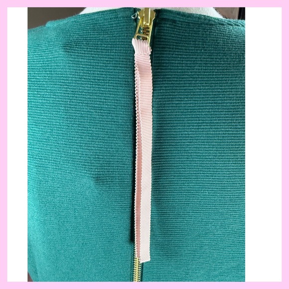 Boden Emerald Green Sheath‎ Dress w/ Pink Waist Detail | Size 8L | NWT - Picture 8 of 16